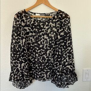Anthropologie Tracy Reese xs Black and White Patterned Top